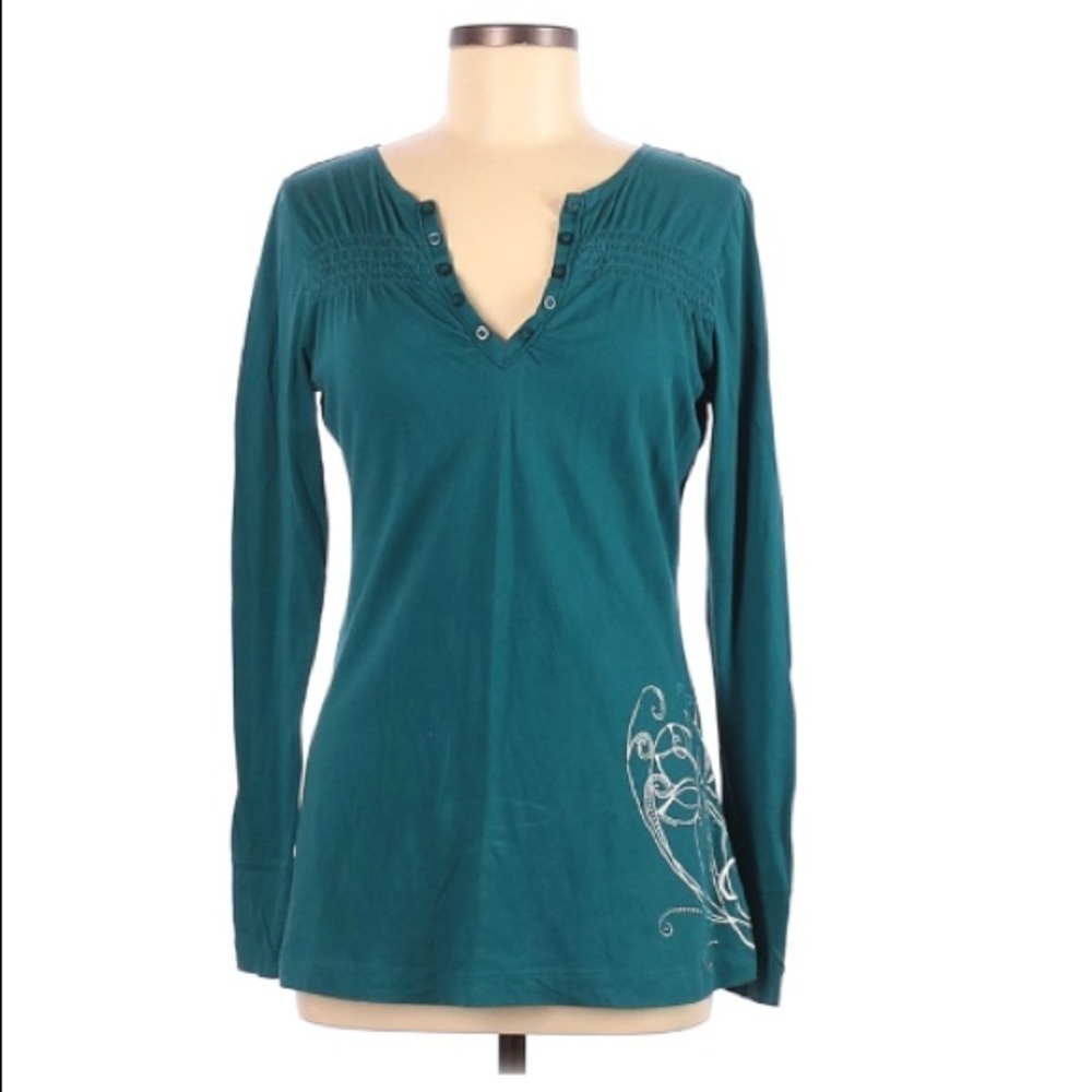 Buffalo by David Button | Long Sleeve Top Teal Soft Luxe Top